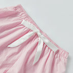 Women's Bow Detail Ruffle Trim Pajama Co-Ord Set Relaxed Summer Loungewear