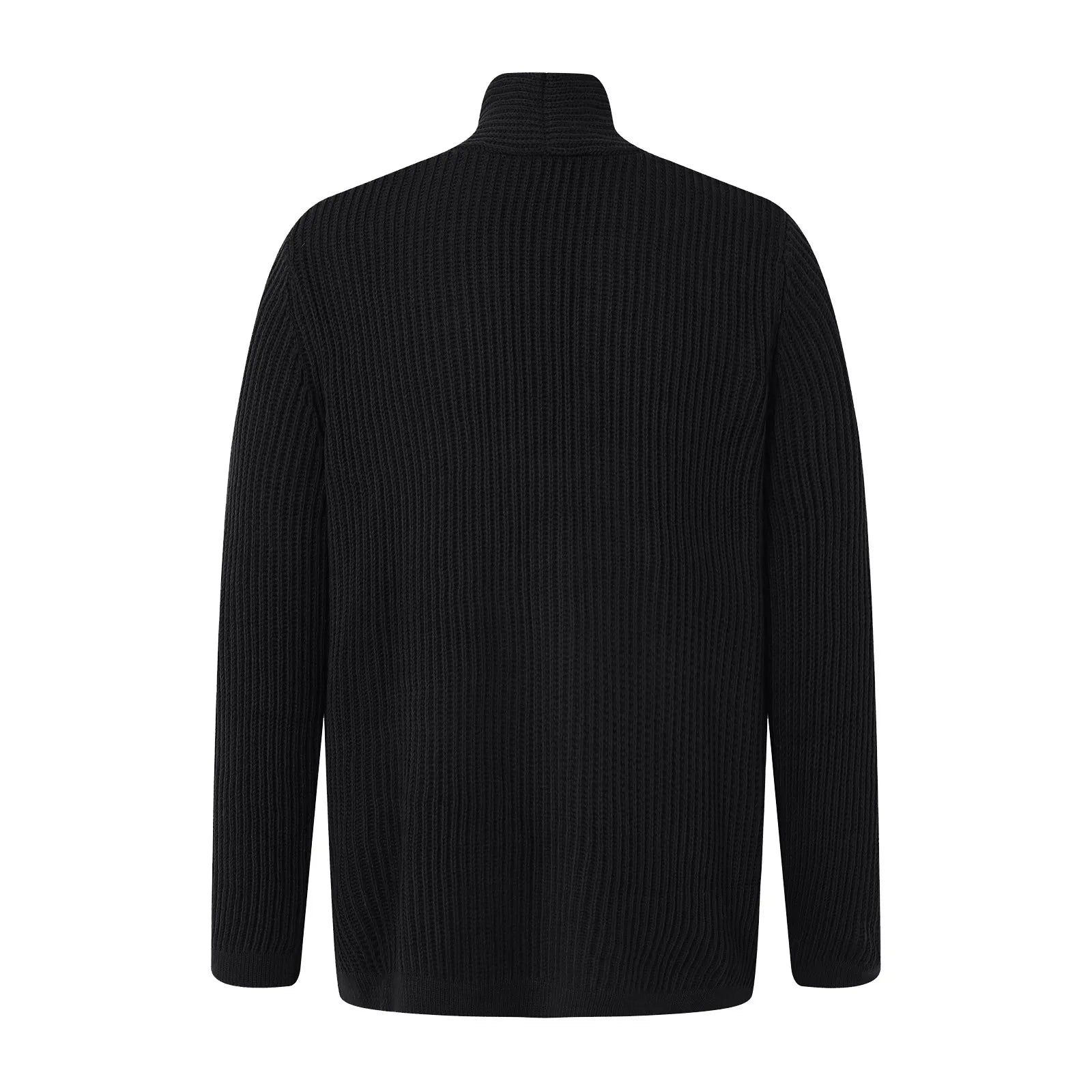 Men's Longline Ribbed Knit Cardigan with Open Front Relaxed Silhouette