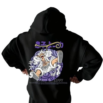 Anime Graphic Oversized Hoodie With Manga Style Retro Streetwear Artwork