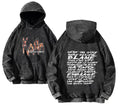 Vintage Anime Goth Script Hoodie With Oversized Streetwear Design