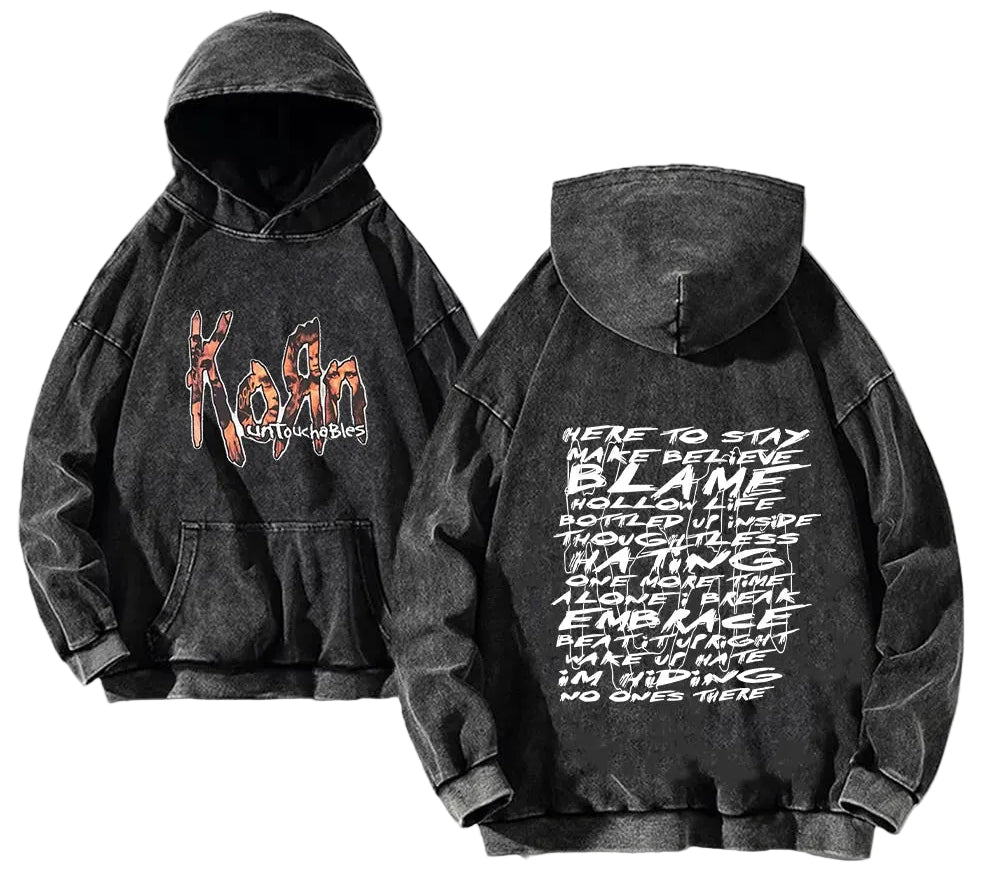 Vintage Anime Goth Script Hoodie With Oversized Streetwear Design