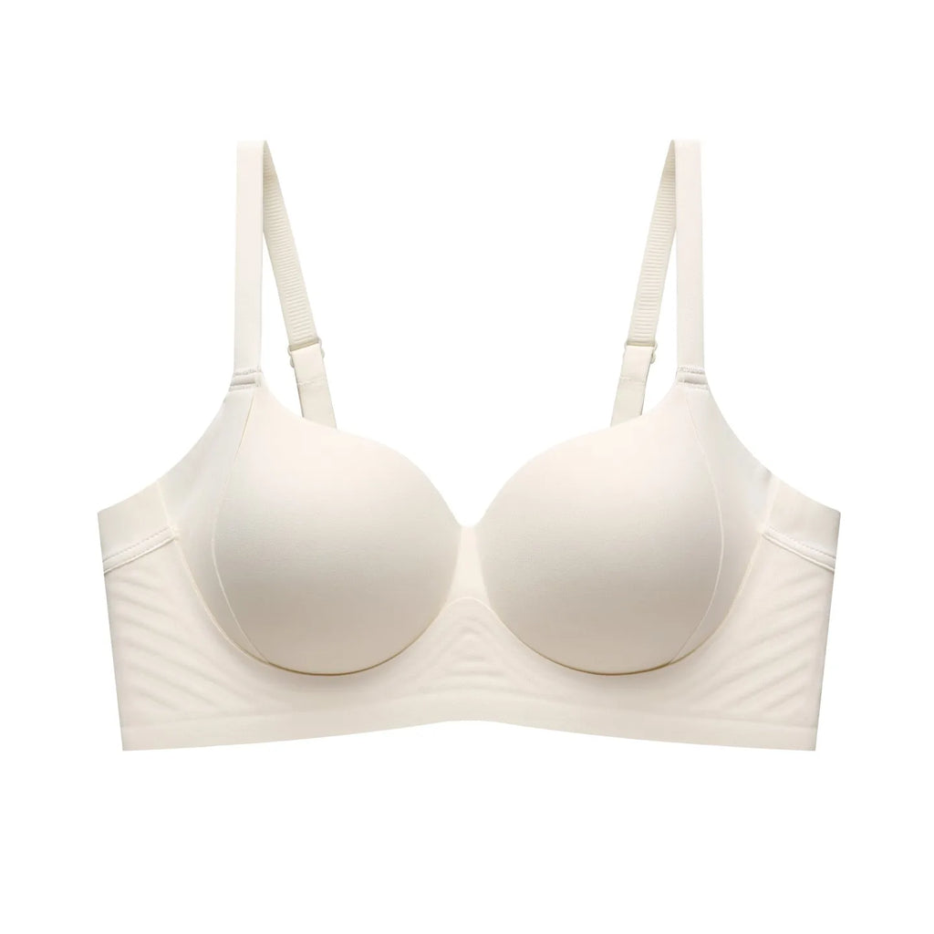Seamless Jelly Gel Push-Up Bra with Wide Side Support and Adjustable Straps