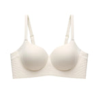 Seamless Jelly Gel Push-Up Bra with Wide Side Support and Adjustable Straps