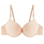 Cotton Deep-V Push-Up Bra with Gathered Cup Detail, Adjustable Straps and Classic Everyday Silhouette