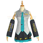 Women's Idol-Inspired Costume Set with Sleeveless Dress, Twin-Tail Wig and Matching Accessories