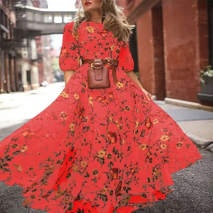 Vintage Floral Gothic Lolita Inspired Cottagecore Maxi Dress