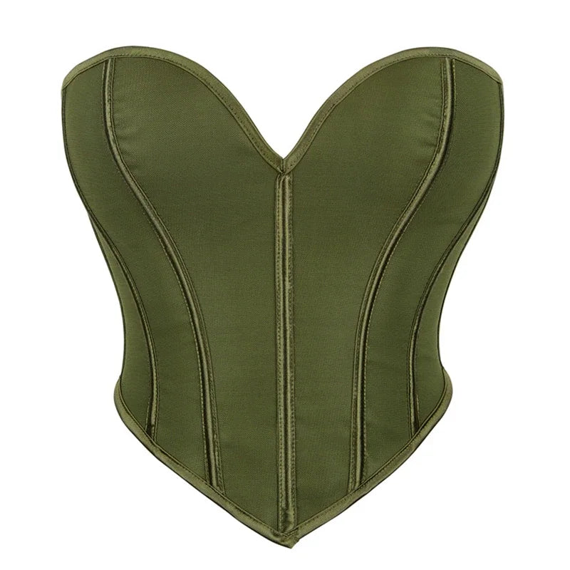 Strapless Corset Tube Top with Sculpted Panels and Backless Silhouette