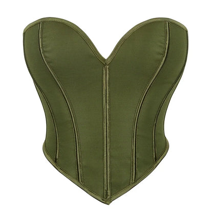 Strapless Corset Tube Top with Sculpted Panels and Backless Silhouette