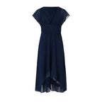 Flowing Chiffon Wrap Style Alternative Midi Dress