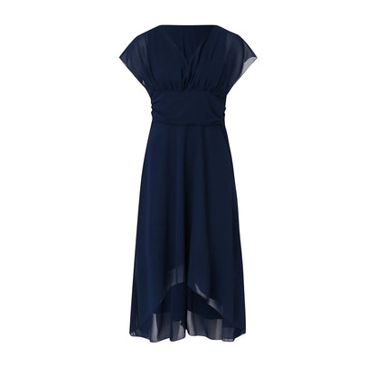Flowing Chiffon Wrap Style Alternative Midi Dress