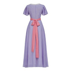 Romantic Vintage-Inspired Maxi Dress with Delicate Waist Detail and Flowing Elegance