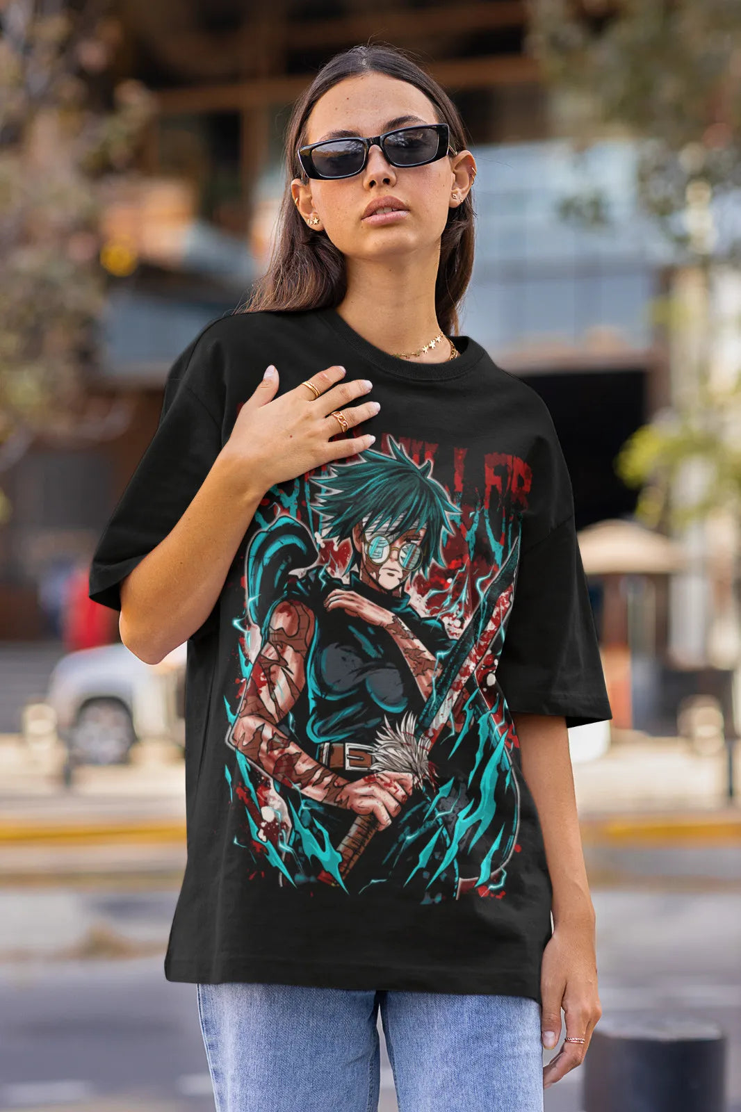 Chaos Anime Goth Oversized Manga Streetwear Graphic T-Shirt