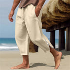 Men's Relaxed Cropped Harem Pants with Lightweight Casual Beach Style