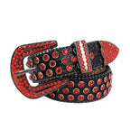 Rhinestone Studded Statement Belt for Glam Punk Gothic Fashion Styling