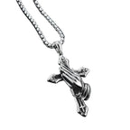 Praying Hands Cross Pendant Necklace With Vintage Gothic Statement Aesthetic