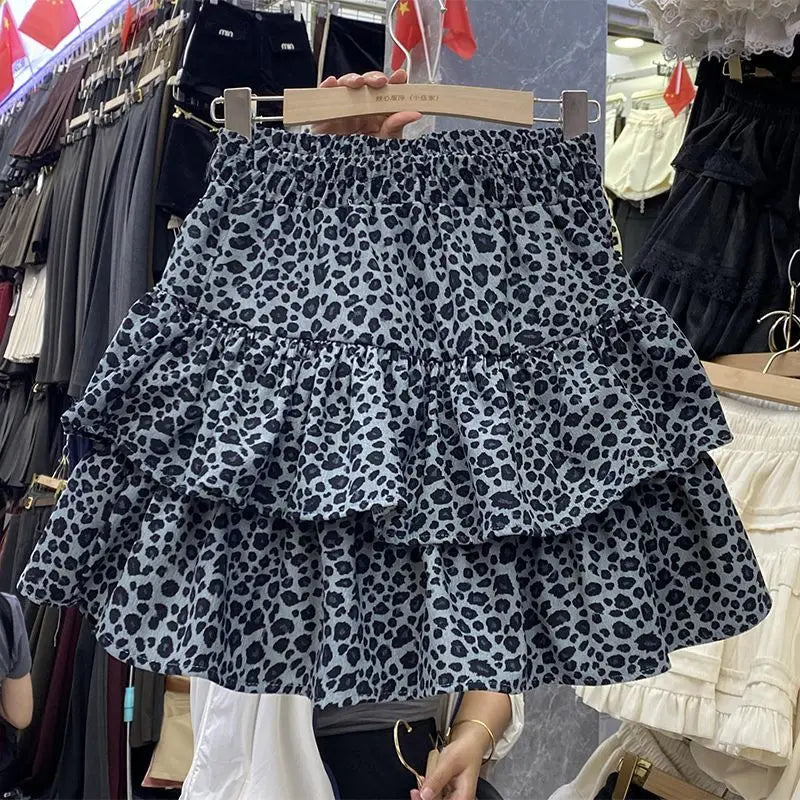 Tiered Ruffle Mini Skirt with Elastic Waist Balletcore Streetwear Silhouette