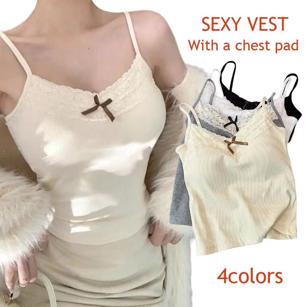 Minimalist Spaghetti Strap Knit Tank Top with Low Back Slim Everyday Fit