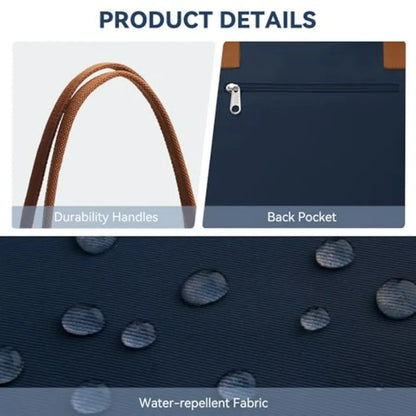 Minimal Large Capacity Tote Shoulder Bag with Zip Closure Design
