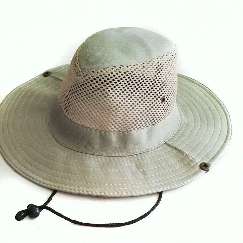 Breathable Mesh Boonie Sun Hat with Wide Brim for Hiking Fishing and Outdoor Travel