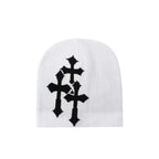 Abstract Graphic Polyester Knit Beanie for Modern Streetwear Casual Winter Everyday Fashion Style