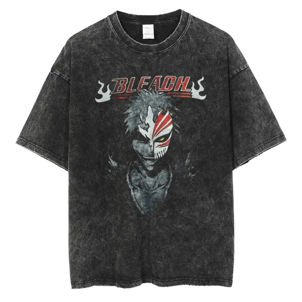 Phantom Mask Anime Graphic Oversized Vintage Cotton T-Shirt