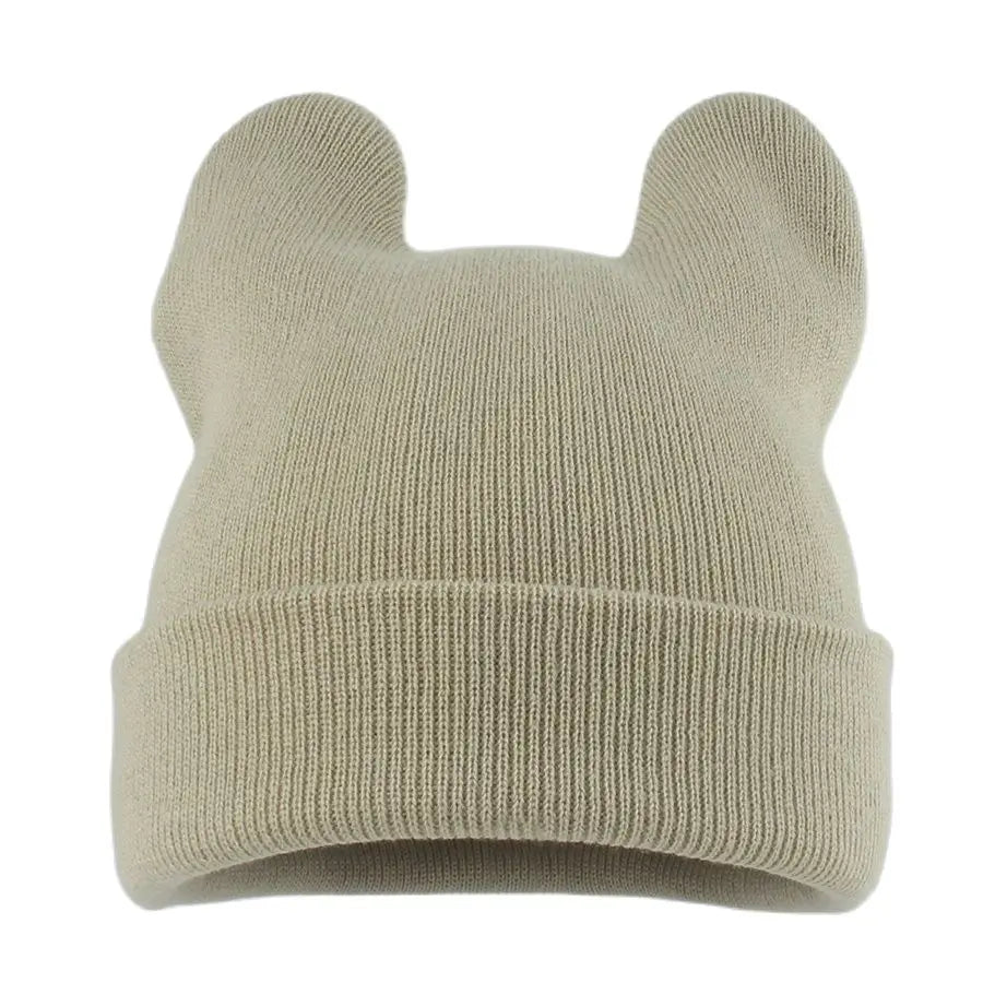 Cute Cat Ear Acrylic Knit Beanie for Playful Streetwear Casual Winter Everyday Fashion Style