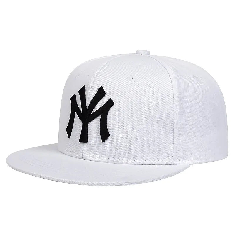 Embroidered Flat Brim Snapback Cap Adjustable Urban Streetwear Baseball Fashion Hat