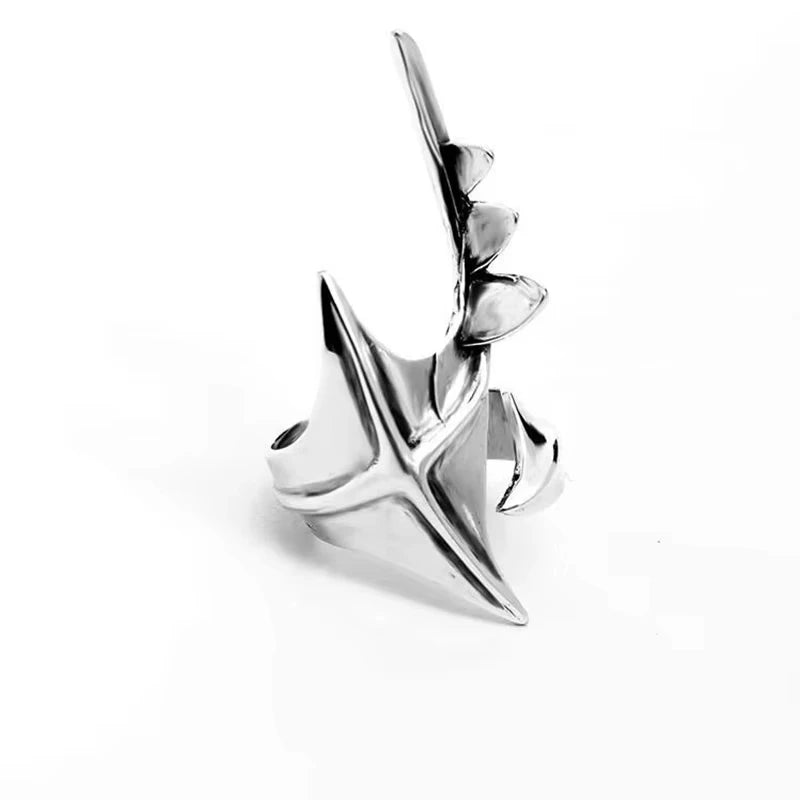 Cyber Gothic Alien Statement Ring for Futuristic Alternative Fashion Styling