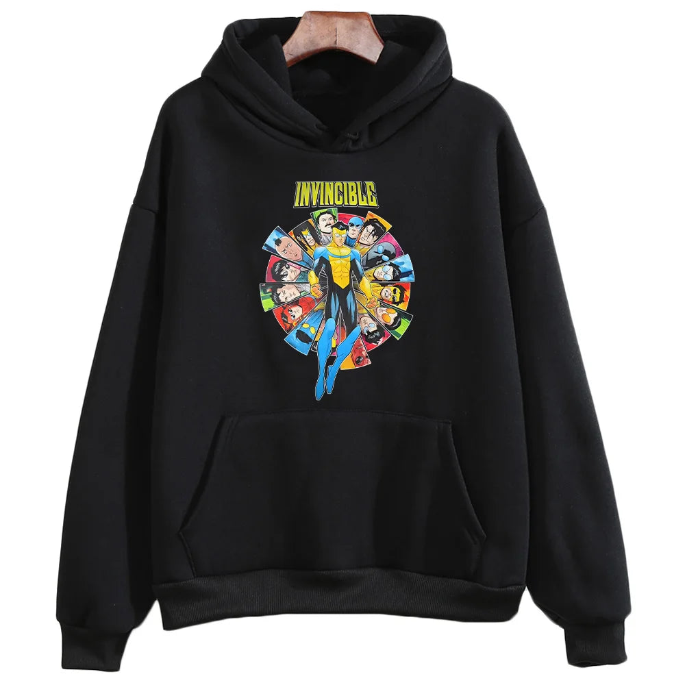 Oversized Anime Hoodie with Superhero Manga Streetwear Design