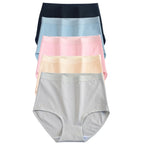5-Piece High-Waisted Cotton-Blend Brief Set with Smoothing Wide Waistbands