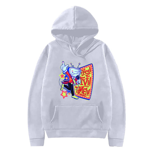 Oversized Cartoon Style Graphic Hoodie with Contemporary Streetwear Artwork