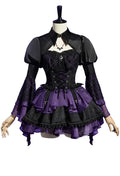 Women's Lace-Up Corset and Layered Skirt Costume Set with Cover-Up and Waist Chain