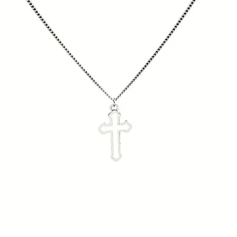 Minimalist Cross Pendant Necklace With Gothic Inspired Alternative Streetwear Appeal