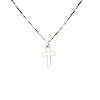 Minimalist Cross Pendant Necklace With Gothic Inspired Alternative Streetwear Appeal