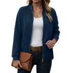 Women's Minimalist Zip Front Faux Suede Bomber Jacket for Contemporary Streetwear