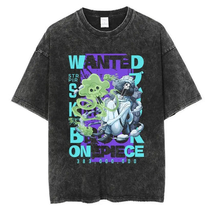 Oversized Anime-Inspired Manga Streetwear Tee with Vintage Graphic Typography Artwork