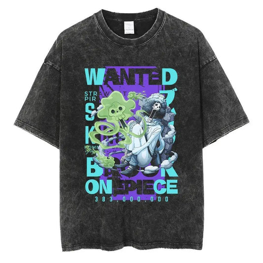 Oversized Anime-Inspired Manga Streetwear Tee with Vintage Graphic Typography Artwork