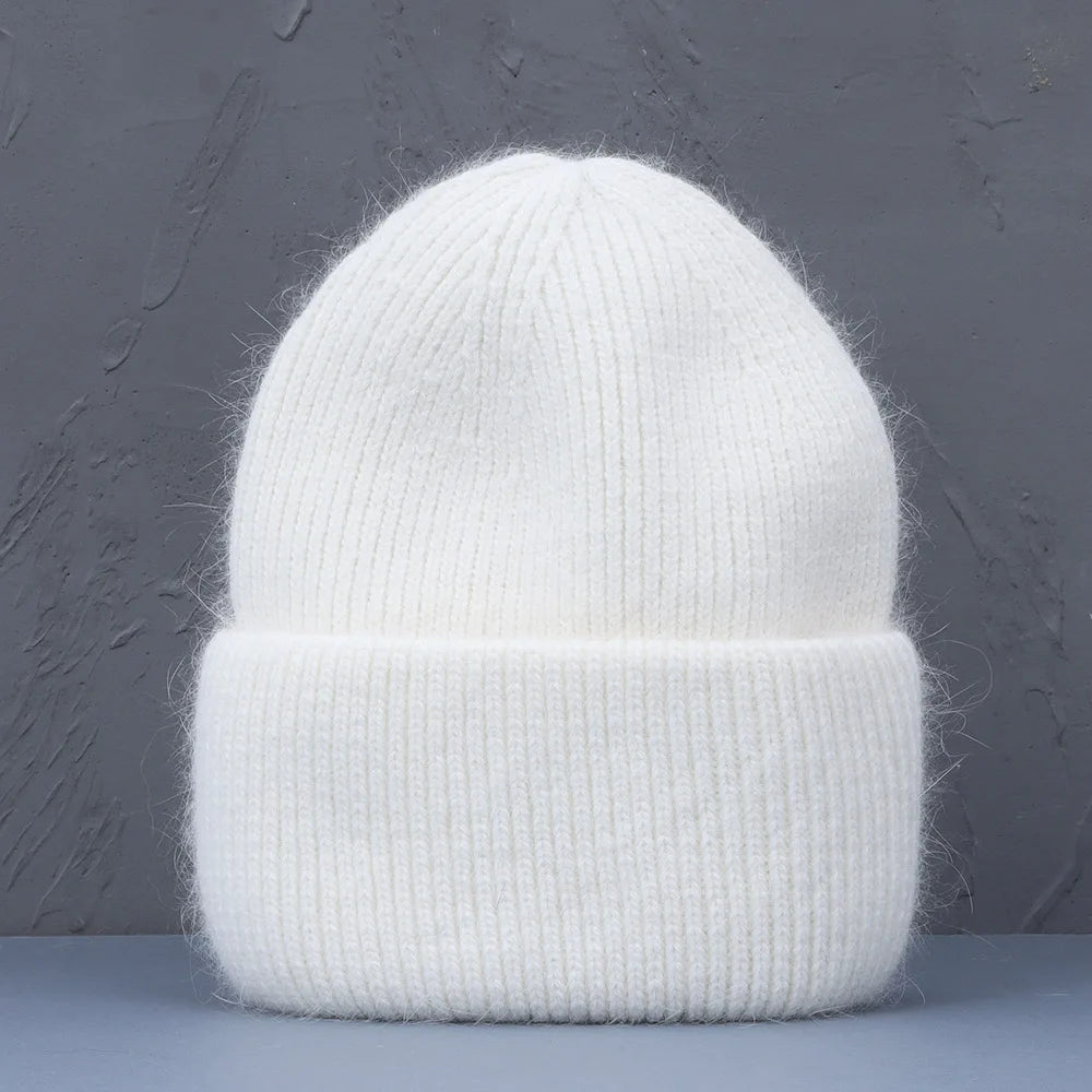 Soft Rabbit Fur Knit Beanie for Everyday Casual Outdoor Winter Fashion and Comfort Style