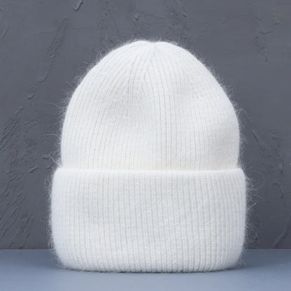 Soft Rabbit Fur Knit Beanie for Everyday Casual Outdoor Winter Fashion and Comfort Style