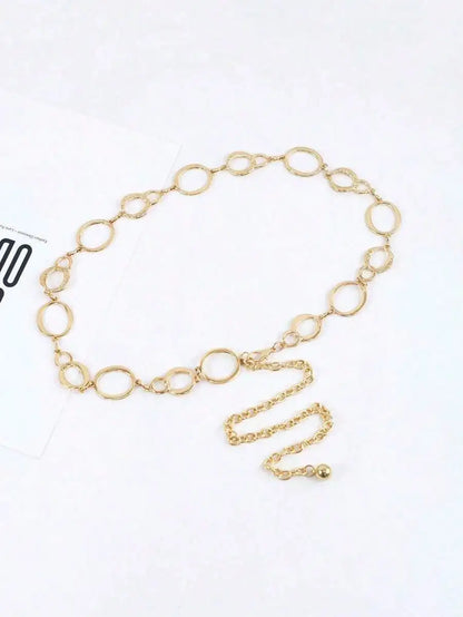 Minimalist Circle Link Waist Chain for Modern Alternative Fashion Outfits