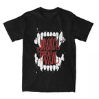 Distressed Typography Graphic Cotton Streetwear T-Shirt with Vintage Edge Design