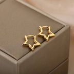 Celestial Star Hoop Earrings Y2K Alternative Fashion Statement Jewelry
