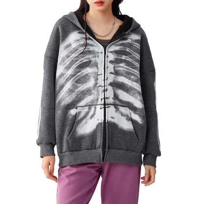 Women's Oversized Zip-Up Streetwear Hoodie with Relaxed Fit for Everyday Casual Layering