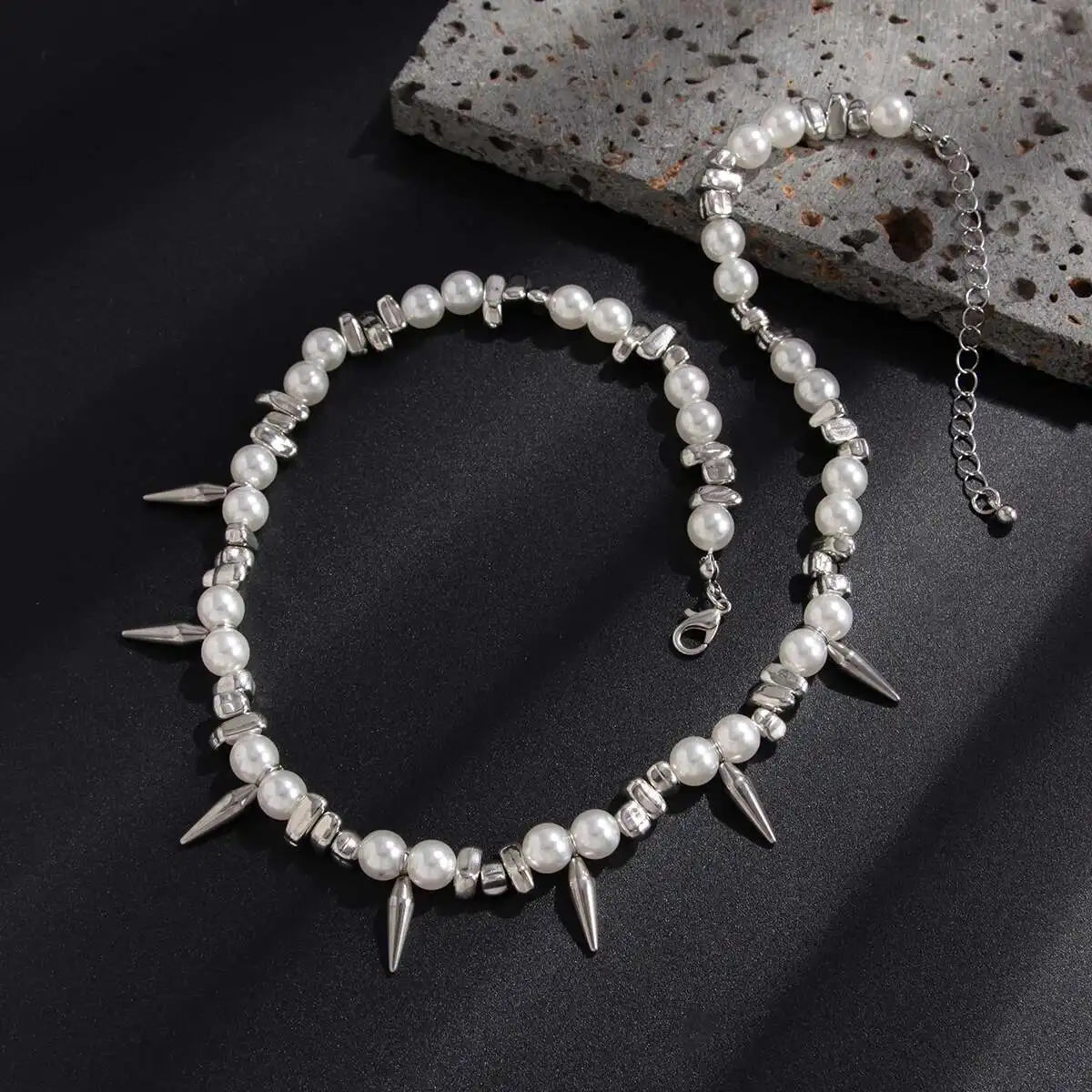 Pearl Inspired Choker Necklace for Grunge Gothic and Streetwear Fashion