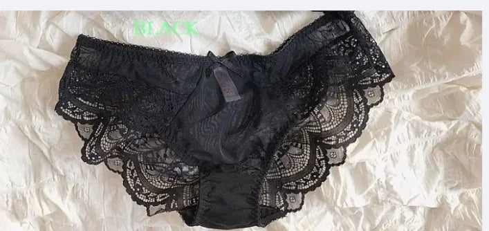 Crimson Red Textured Floral Lace Underwire Bra and Scalloped Panty Set