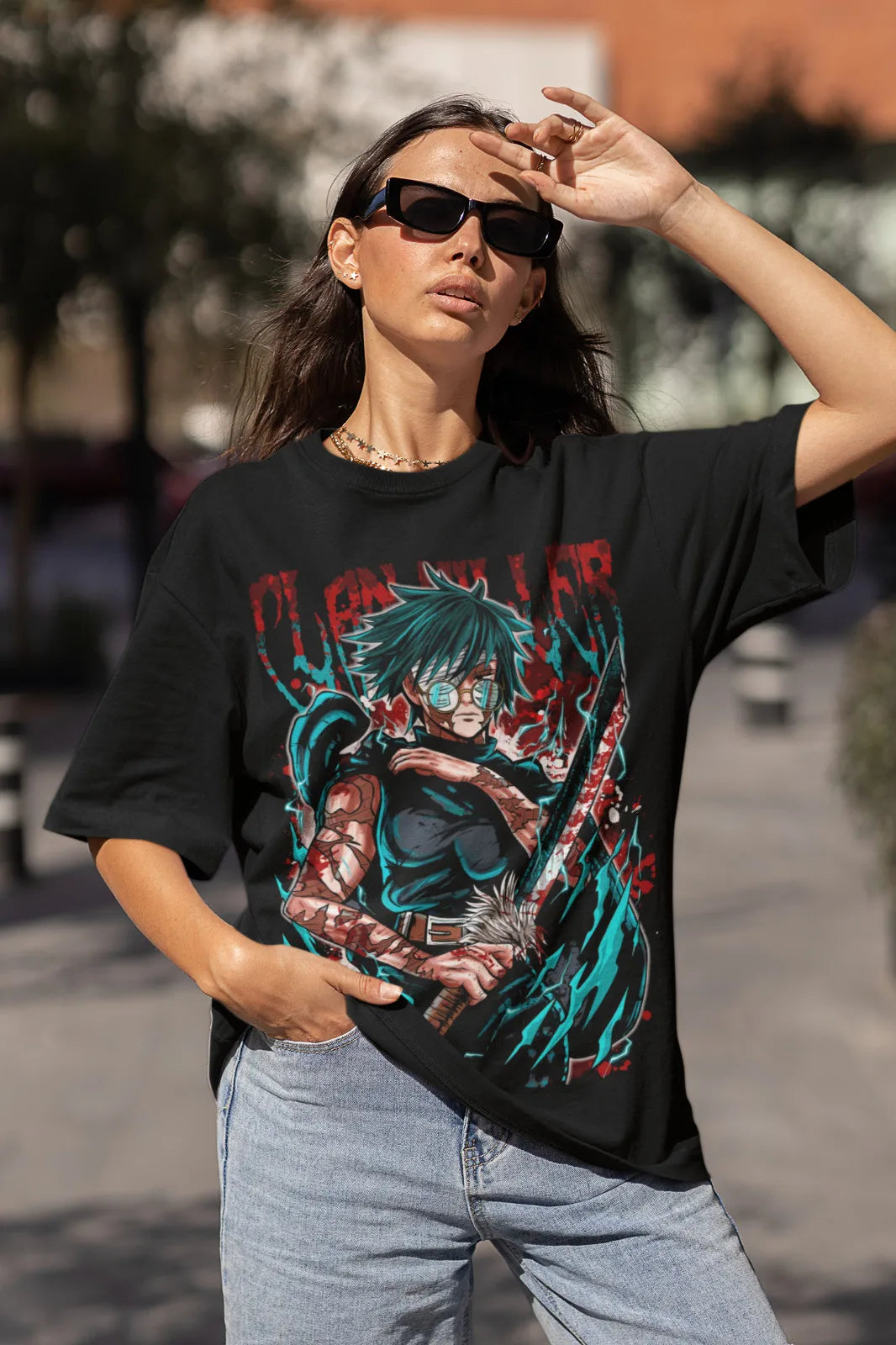 Chaos Anime Goth Oversized Manga Streetwear Graphic T-Shirt