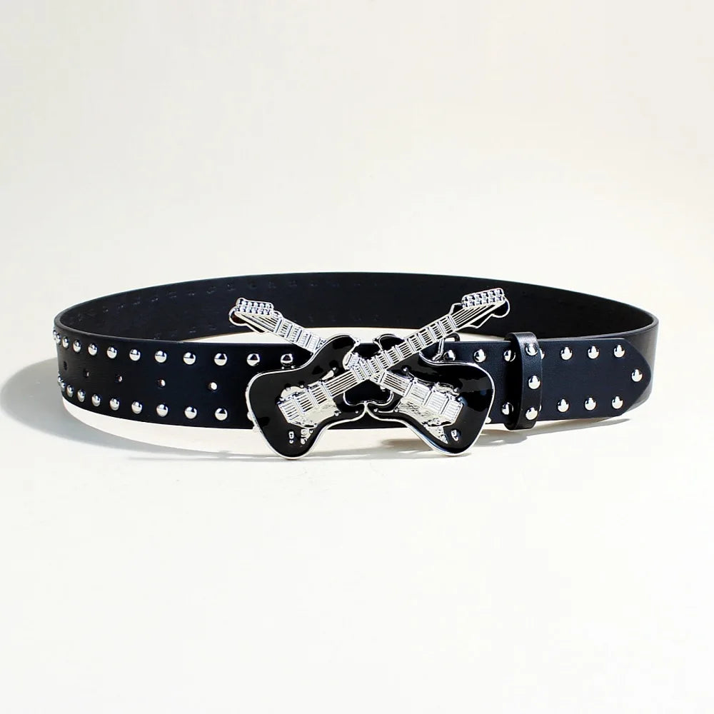 Guitar Accent Waist Belt for Gothic Punk Y2K Alternative Fashion
