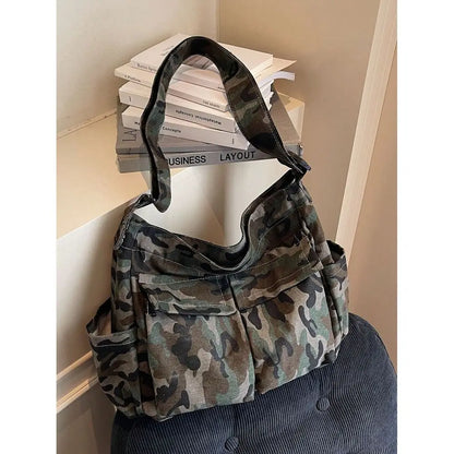 Utility Inspired Multi Pocket Shoulder Bag with Relaxed Streetwear Design