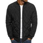 Men's Quilted Bomber Jacket with Lightweight Urban Streetwear Styling