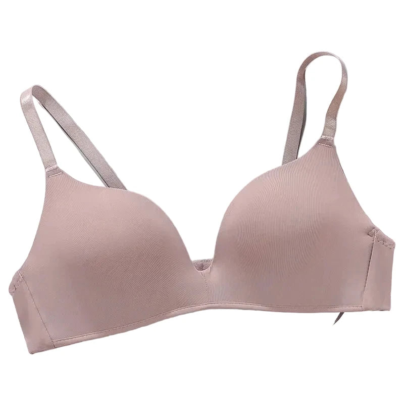 Seamless-Style Plunging V-Neck Wireless Bra with Smooth Molded Cups